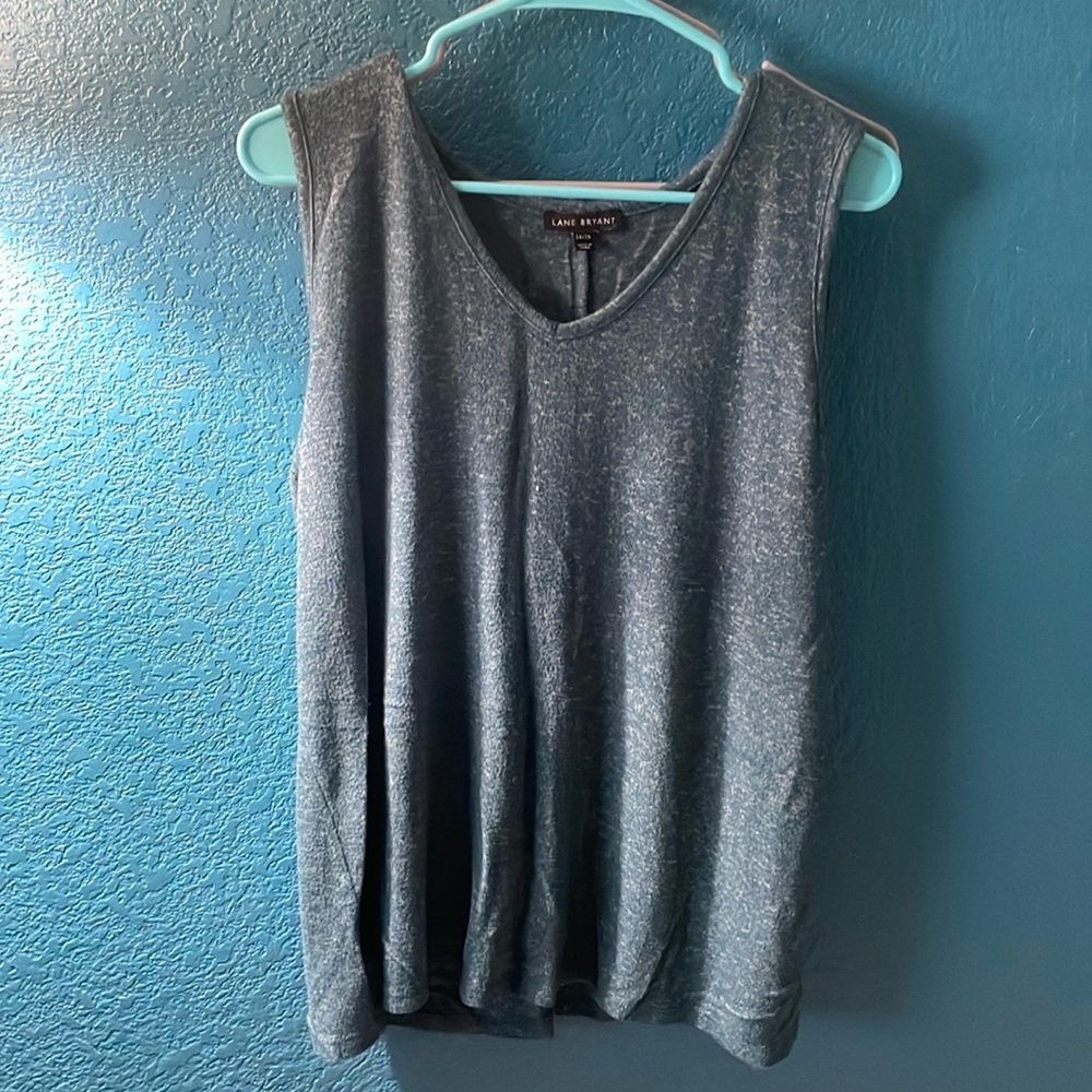 Lane Bryant shell, warm green color for fall. Pair with jeans or trousers!